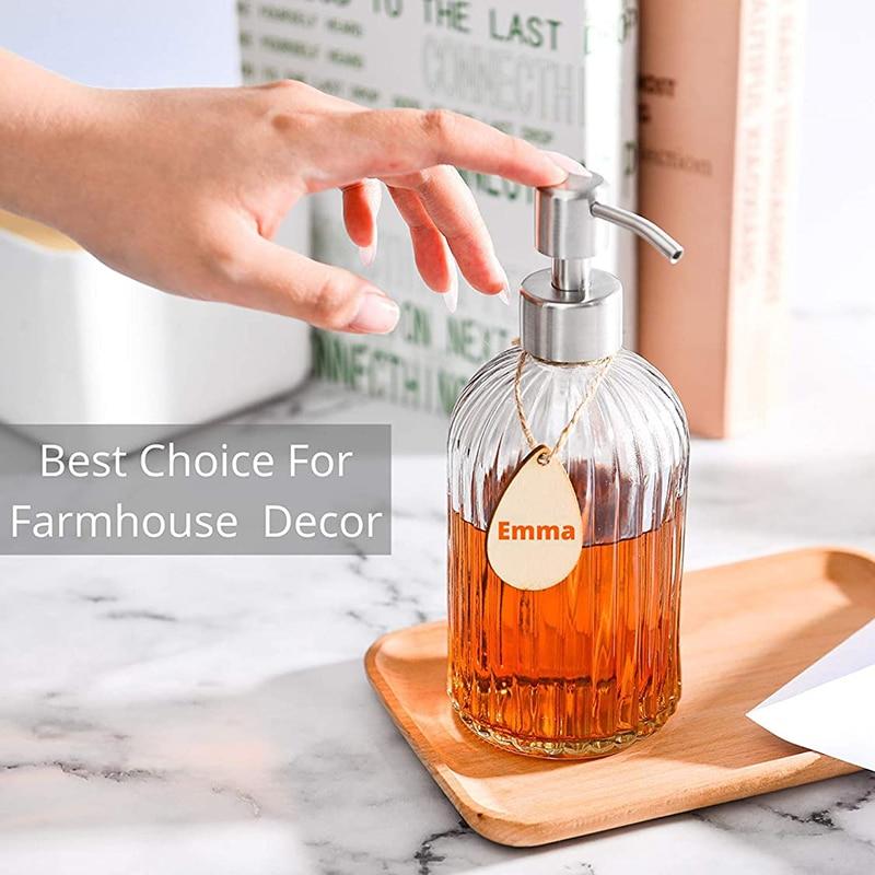400ml Glass Soap Dispenser with Stainless Steel Stainless Steel Pump