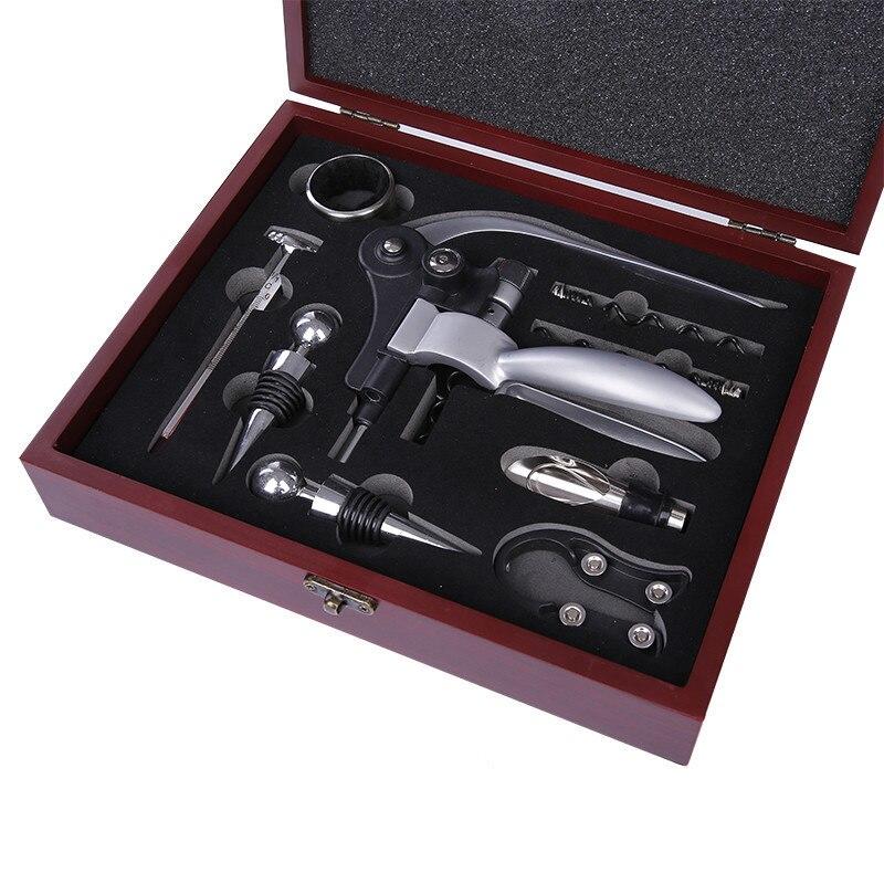 Vineyard Shaped Wine Opener -Set of Wooden / Leather Boxes