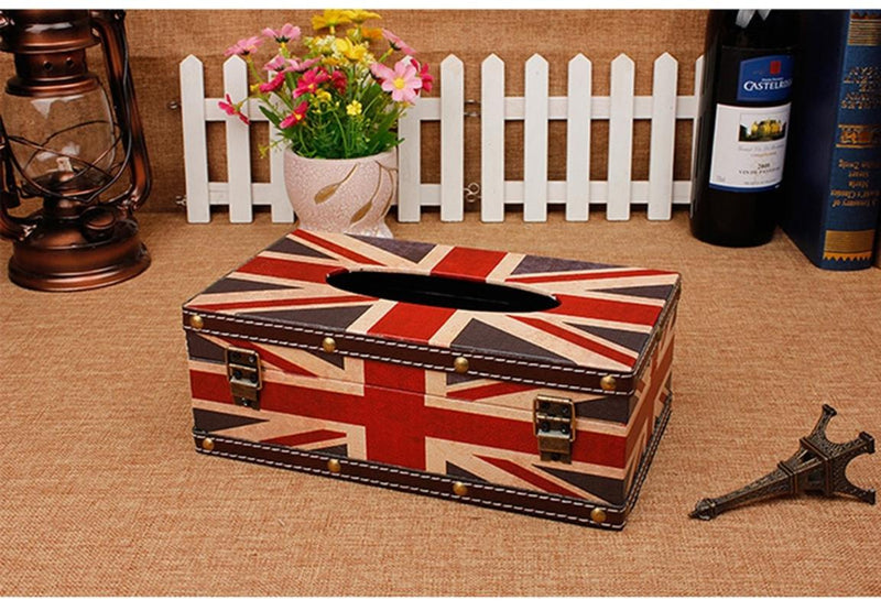 Wooden Towel Box Canvas Container
