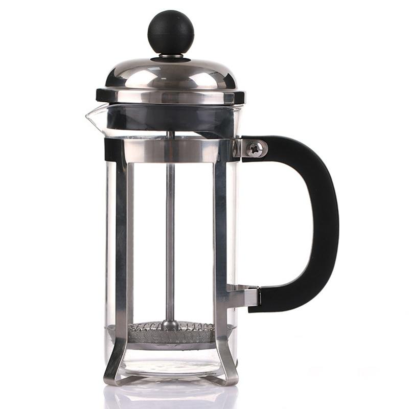 Stainless steel glass 350ml french filter coffee pot tea pot coffee po