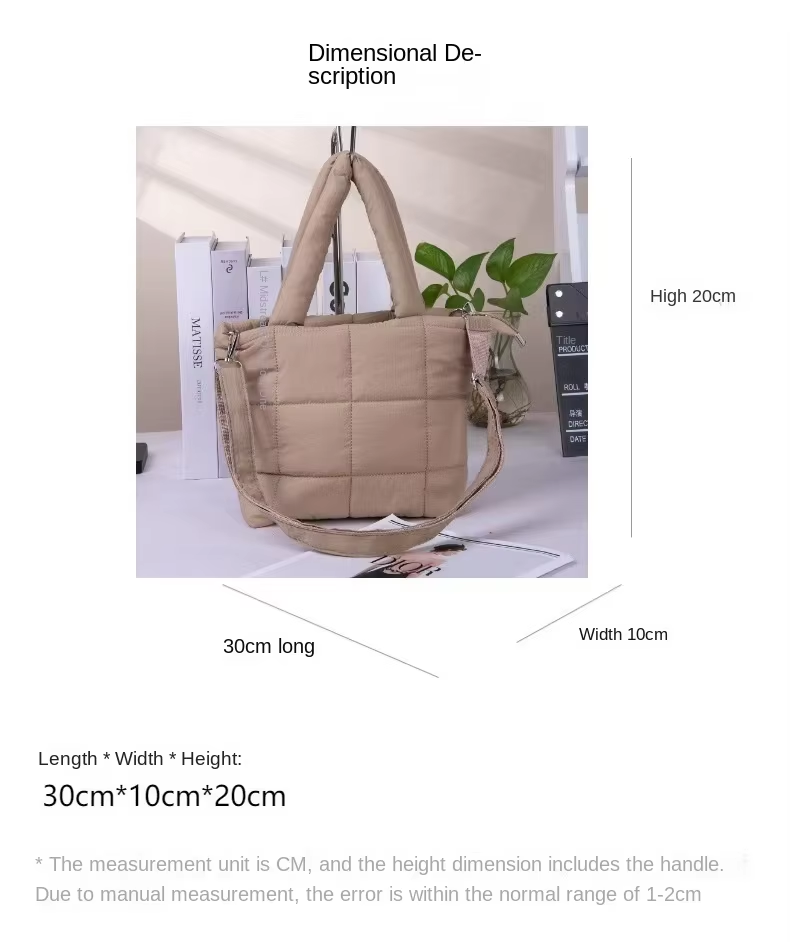 New Tote Bag Woman Large Capacity Cloud Bag Crossbody Bag Coat Bag Checkered Hand-held Shoulder Bag