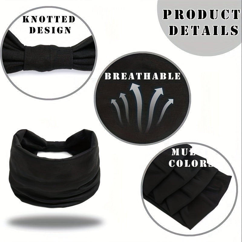 4-Pack Wide Non-Slip Headbands – Thick Yoga & Gym Hair Bands