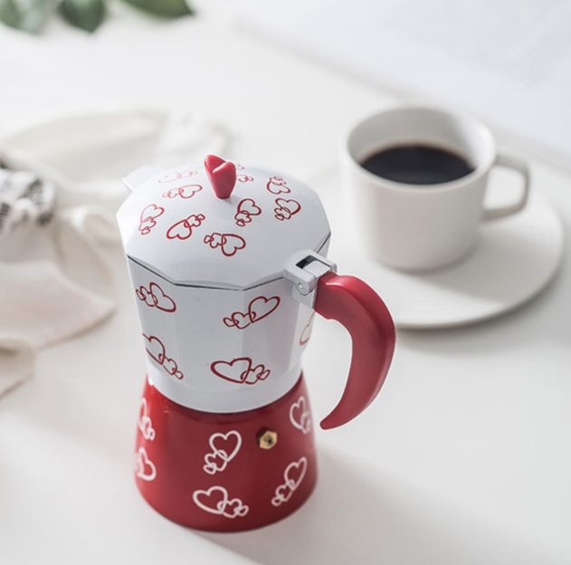 Red Safe Printed Coffee Machine Aluminum Alloy Wet Pot