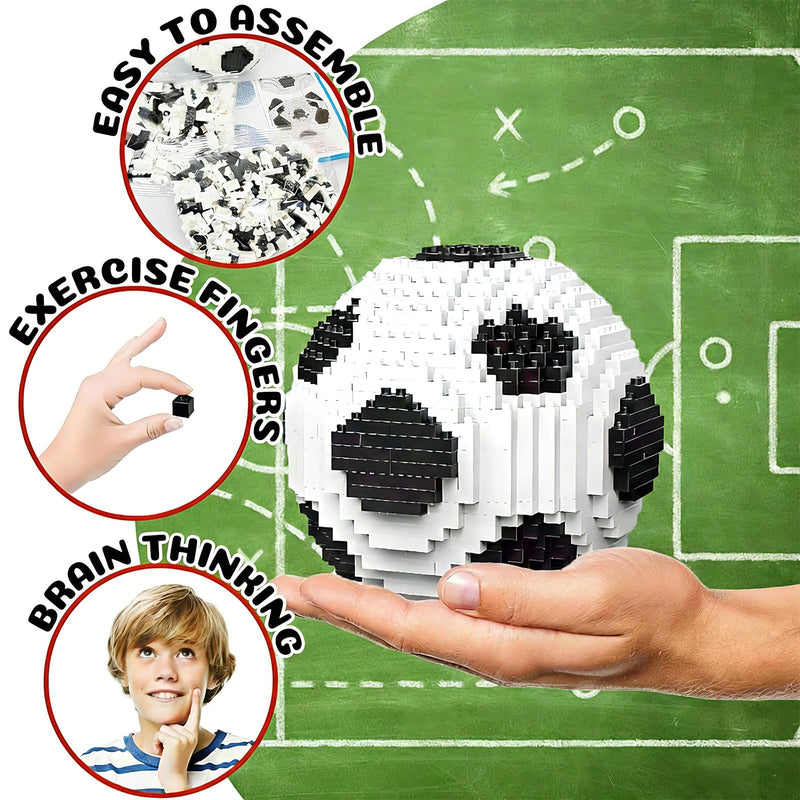 3D Soccer Ball Micro Building Blocks Set, DIY Mini Bricks Toy