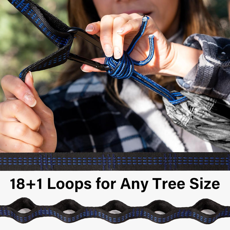 Portable Camping Hammock with Tree Straps, Heavy Duty Double/Single Hammock