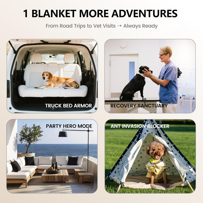 259cm×208cmWaterproof Pet Bed Cover, Reusable 3-Layer Quilted Protector for Dogs, Couch & Bed