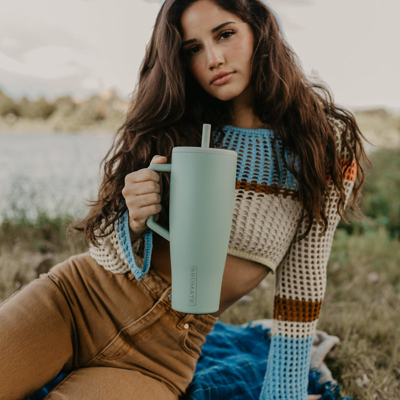 Brümate 40oz Era Tumbler with Handle, Stainless Steel Straw, Leakproof Insulated Travel Mug