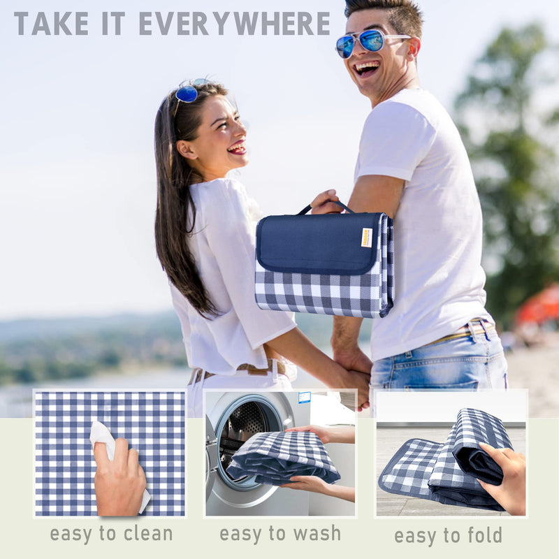 Waterproof Picnic Blanket, 2-Layer Sandproof Foldable