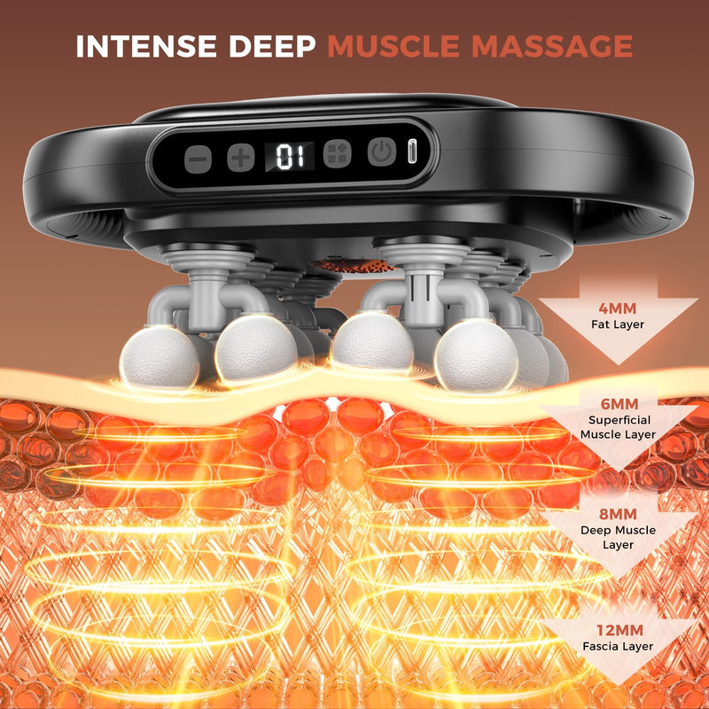 16-Head Deep Tissue Massager, 30 Intensity Levels