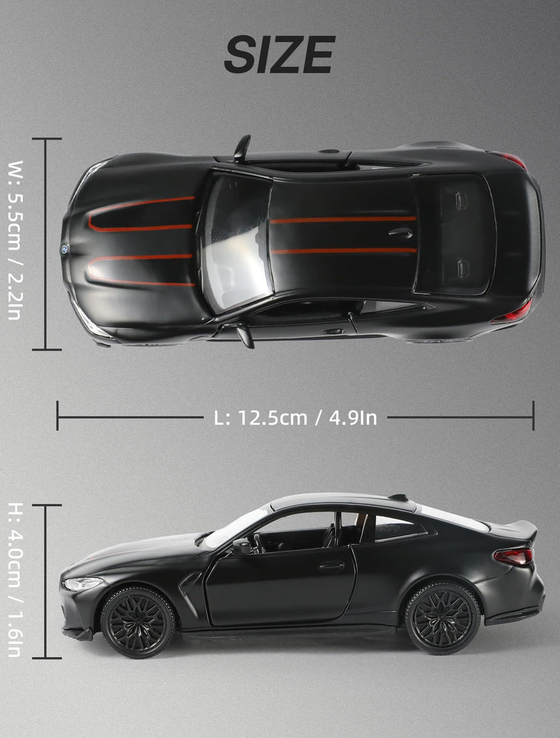 Die-Cast BMW M3/M4 Model Car, 1:32 Scale Pull-Back Toy with Openable Doors