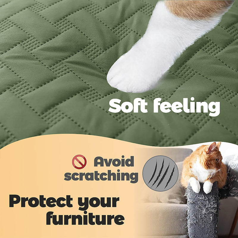 259cm×208cmWaterproof Pet Bed Cover, Reusable 3-Layer Quilted Protector for Dogs, Couch & Bed