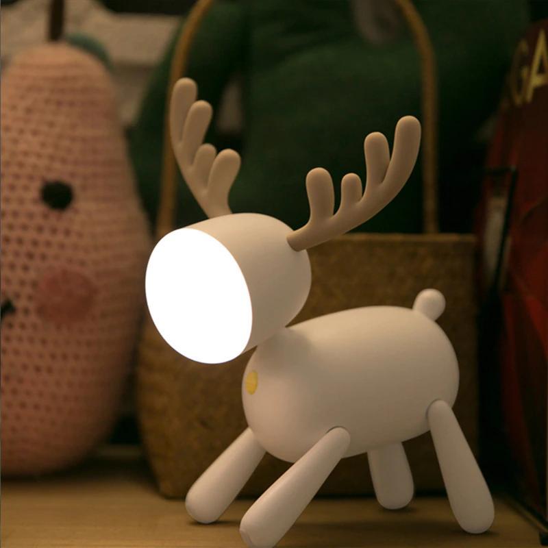 2020 New Drowship Creative Cartoon Moose LED Desk Lamp 1200mAh Battery