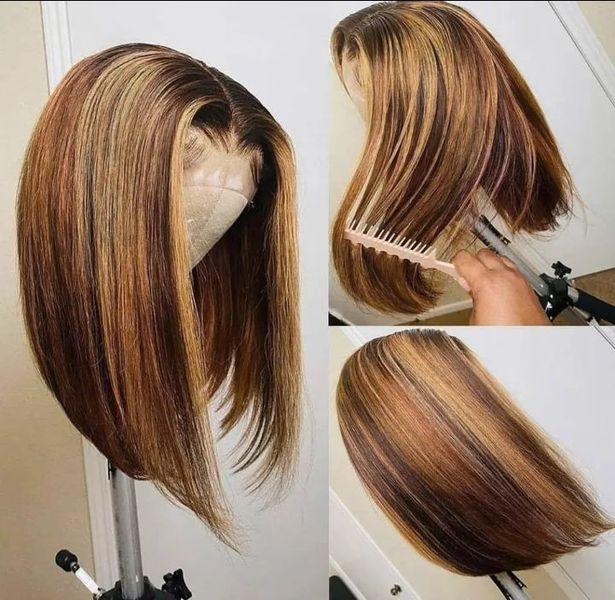 Full Frontal Highlight Artificial Hair Wig