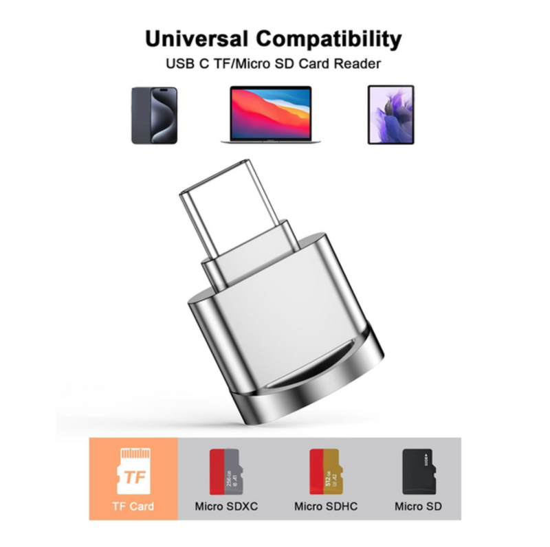 Micro-SD Card Reader Adapter, USB Type C to Micro-SD/TF Card Reader