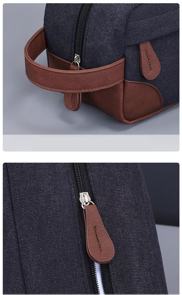 Durable Wash Storage Bag Large Capacity Personalized Cosmetic Bag Business Men Travel Canvas Makeup Bag