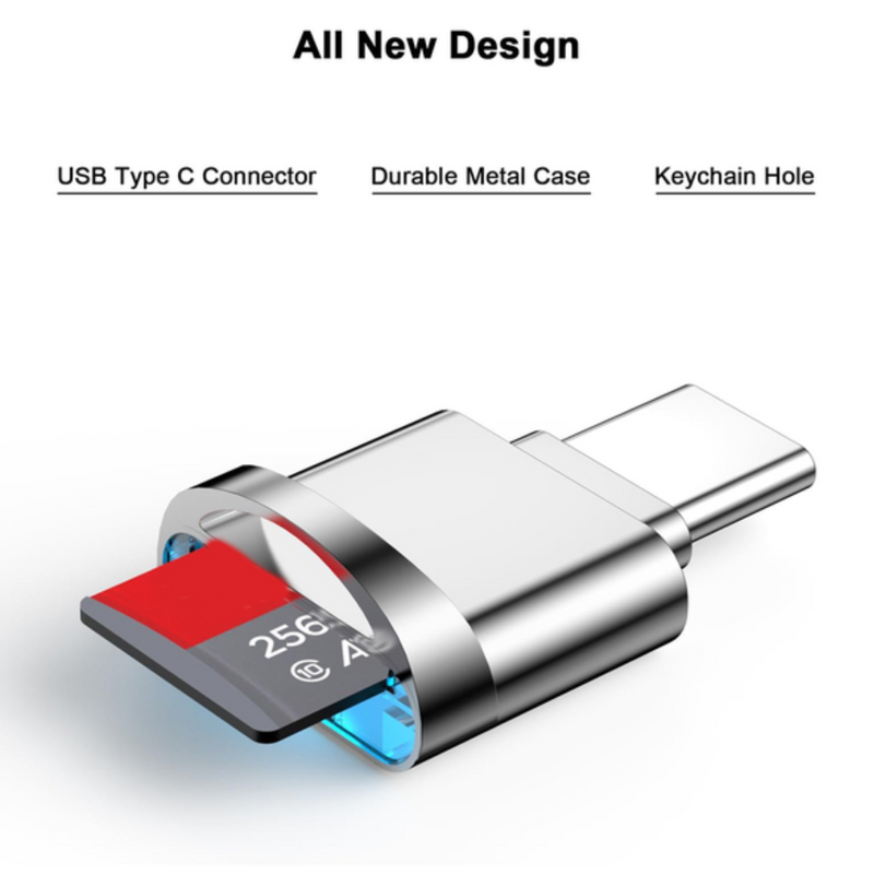 Micro-SD Card Reader Adapter, USB Type C to Micro-SD/TF Card Reader
