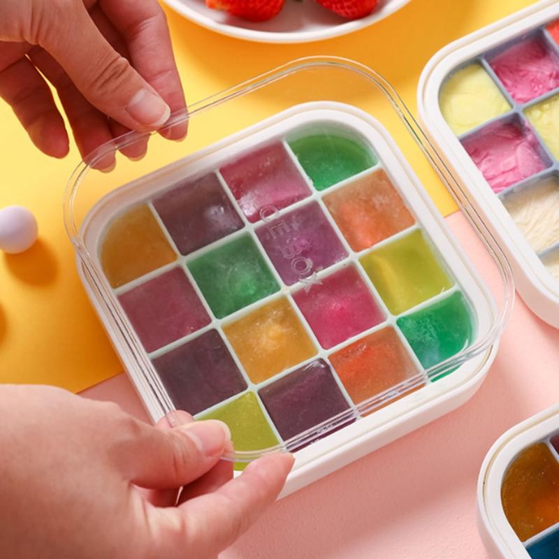 13cm 16 Ice Silicone Ice Cube Trays with Lid