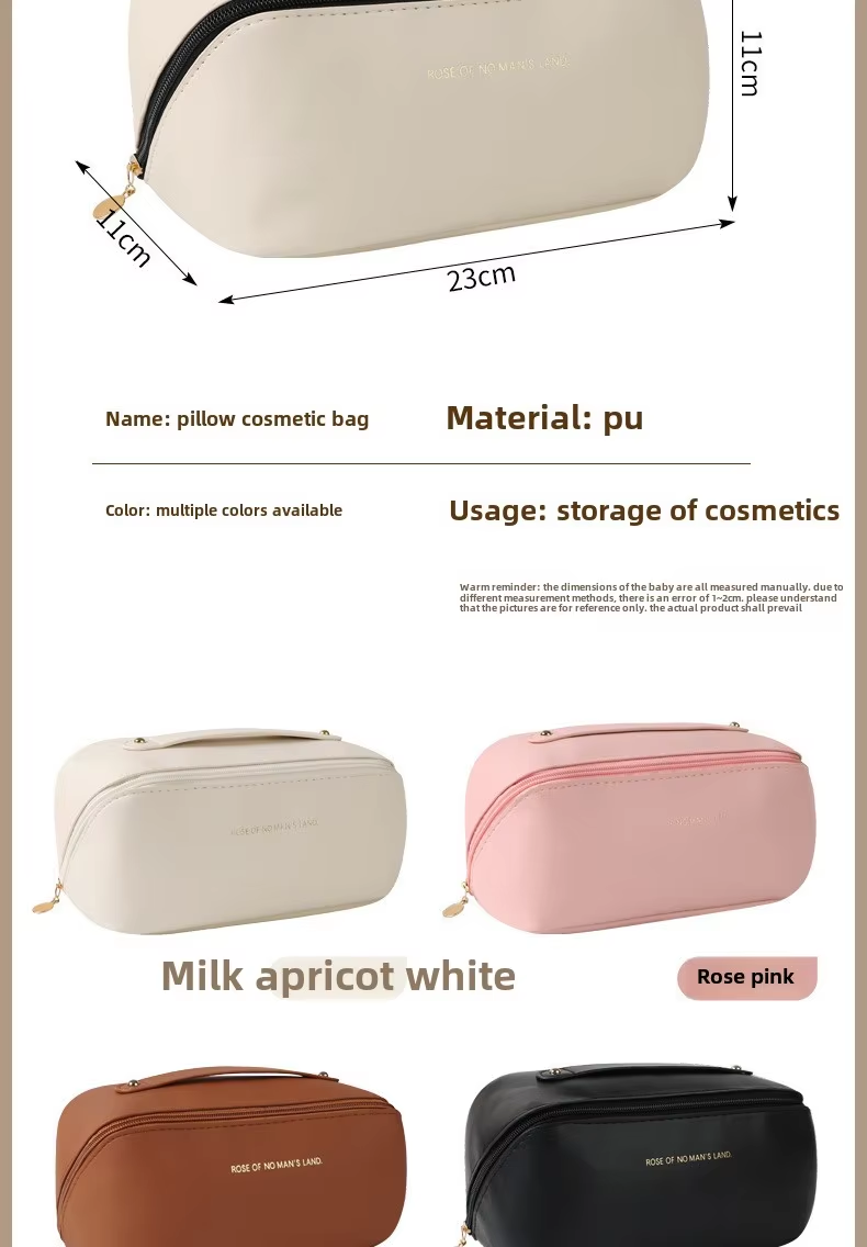 Large Capacity Partition Storage Makeup Bag Portable Deluxe Minimalist Travel Bag Toiletries Storage Bag