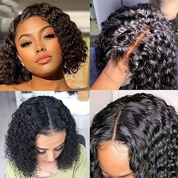 Waterwave Full Frontal Short Brazilian Human Hair Wig - 8inch