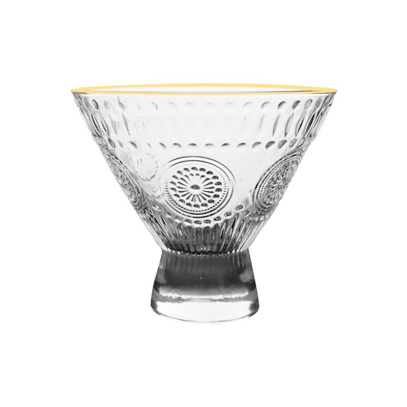 Cocktail Cup Glass Engraved Design