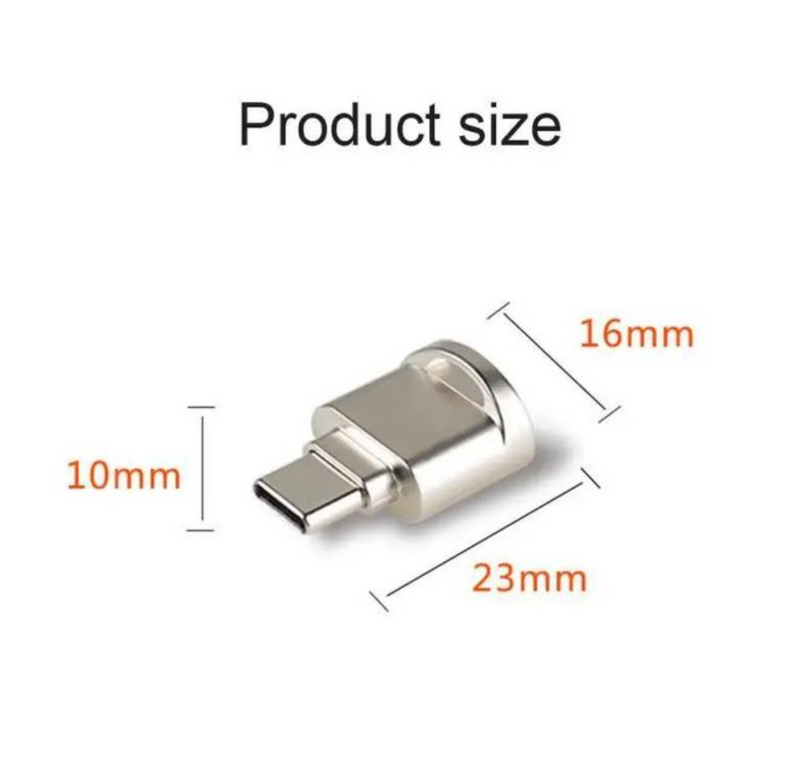 Micro-SD Card Reader Adapter, USB Type C to Micro-SD/TF Card Reader