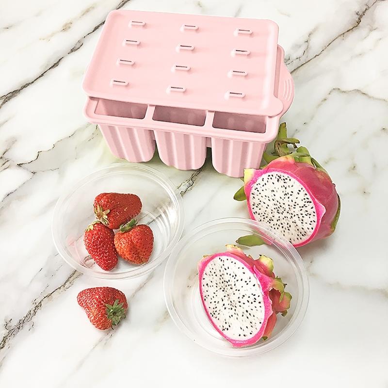 Silicone Ice Cuber 12 Holes Shaped Ice Mold Ice Cube Tray with Lid Ice