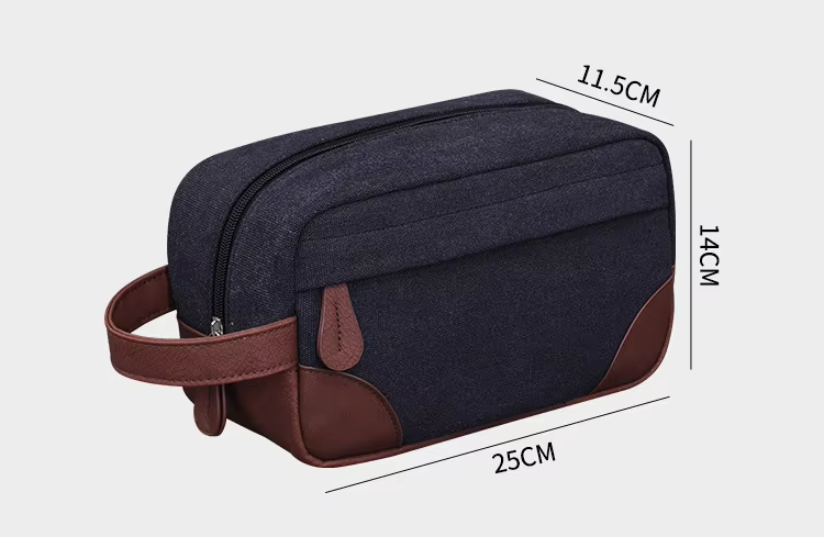 Durable Wash Storage Bag Large Capacity Personalized Cosmetic Bag Business Men Travel Canvas Makeup Bag