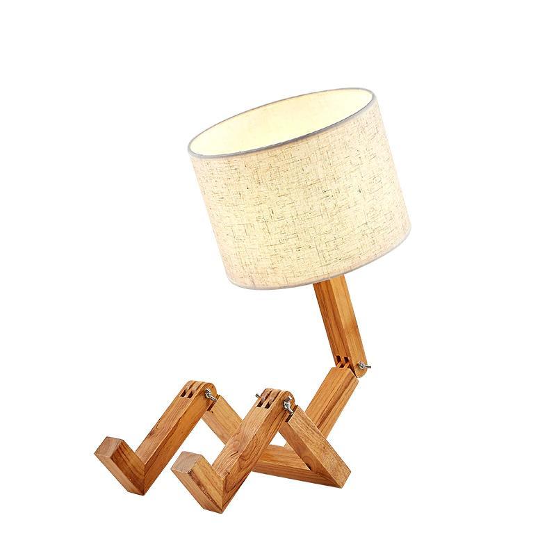 New Wooden Shape Robot Folding Table Lamp