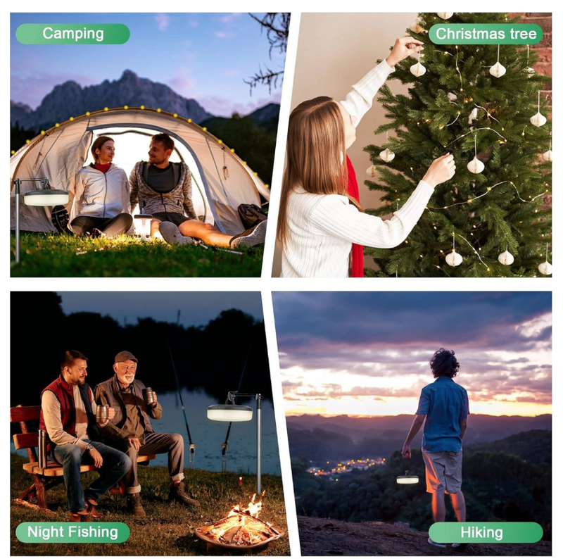 Solar Camping Lights USB Rechargeable String 8 Modes Multifunctional Light