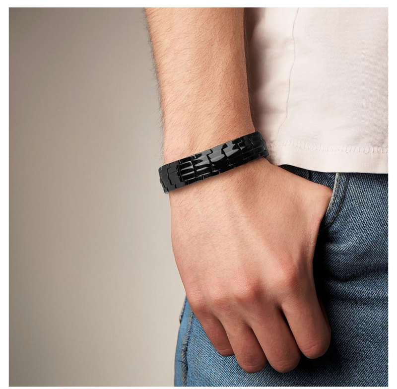 IPSTYLE Men's Bracelet Magnetic Therapy Wristband Premium Pure Titanium