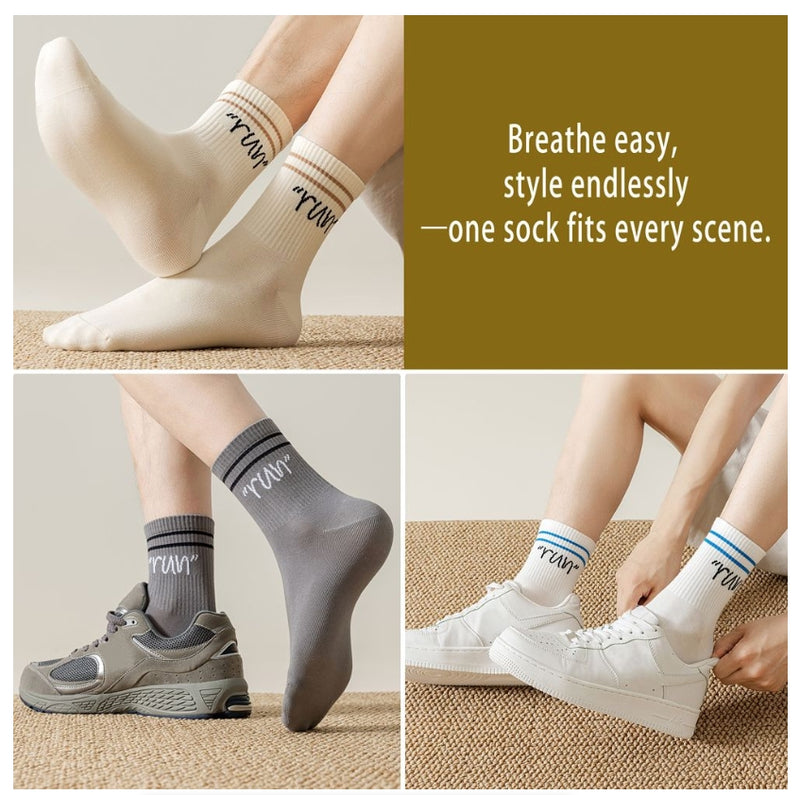 Men's Socks Biking Trekking Quick Dry Sports Running Lightweight Socks 4 Pairs