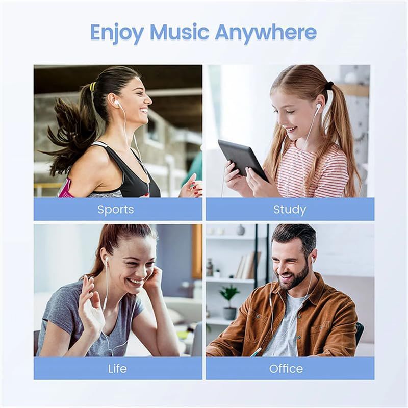 Wired Earphones For Phone In-Ear Earbuds For Lightning USB-C 3.5mm Earphone - Type- C