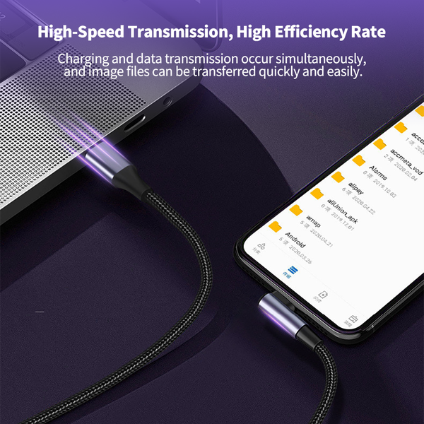 90 Degree Elbow Type-C Cables 20V 3A 60W PD Fast Charging Cable