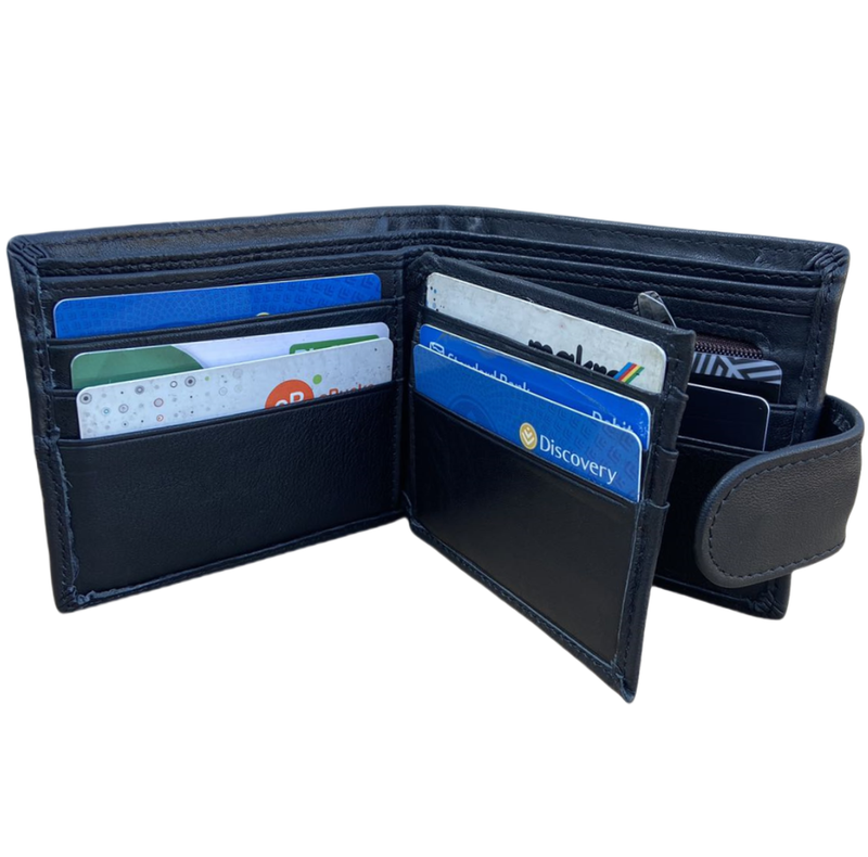 IPSTYLE Men's Wallet Genuine Leather Bifold Wallet for 11 Cards