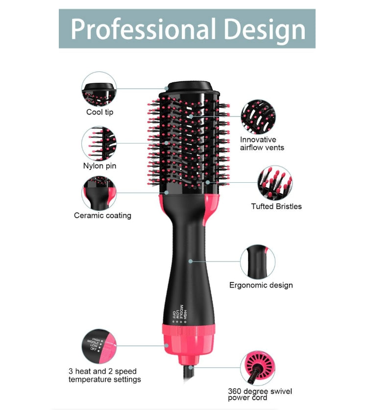 3 IN 1 Air Brush One-Step Hair Dryer Blow Dryer Brush Professional 1000W