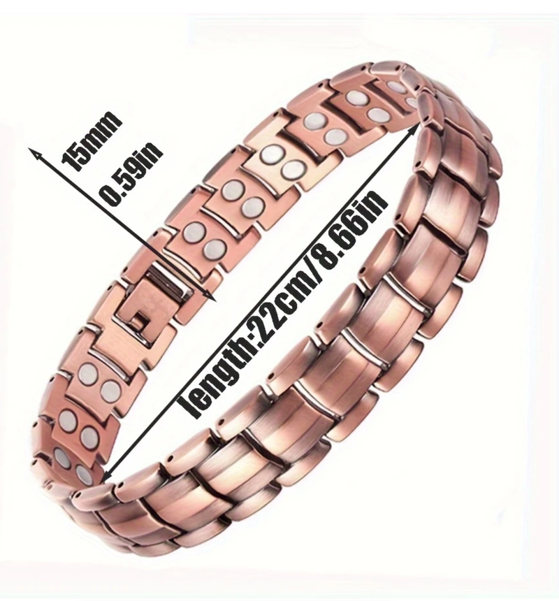 Magnetic Copper Bracelet With 2 Row Therapeutic Magnets