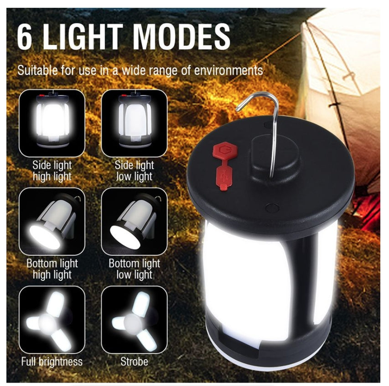 Outdoor Lighting Portable LED Solar Camping Lights USB Rechargeable