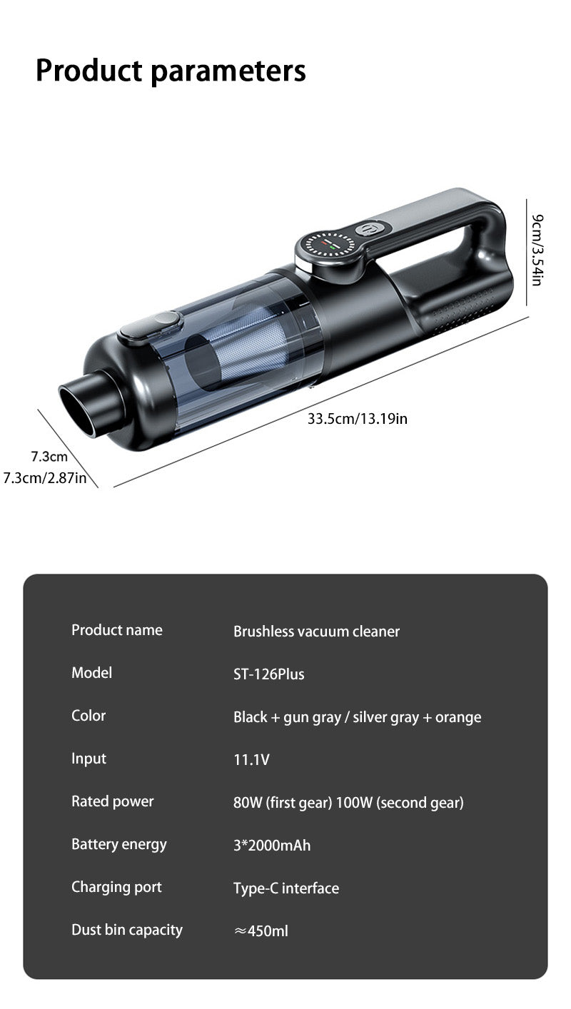 IPSTYLE Car Vacuum Cleaner Wireless One-button Dust Dump High-power Portable Vacuum Cleaner