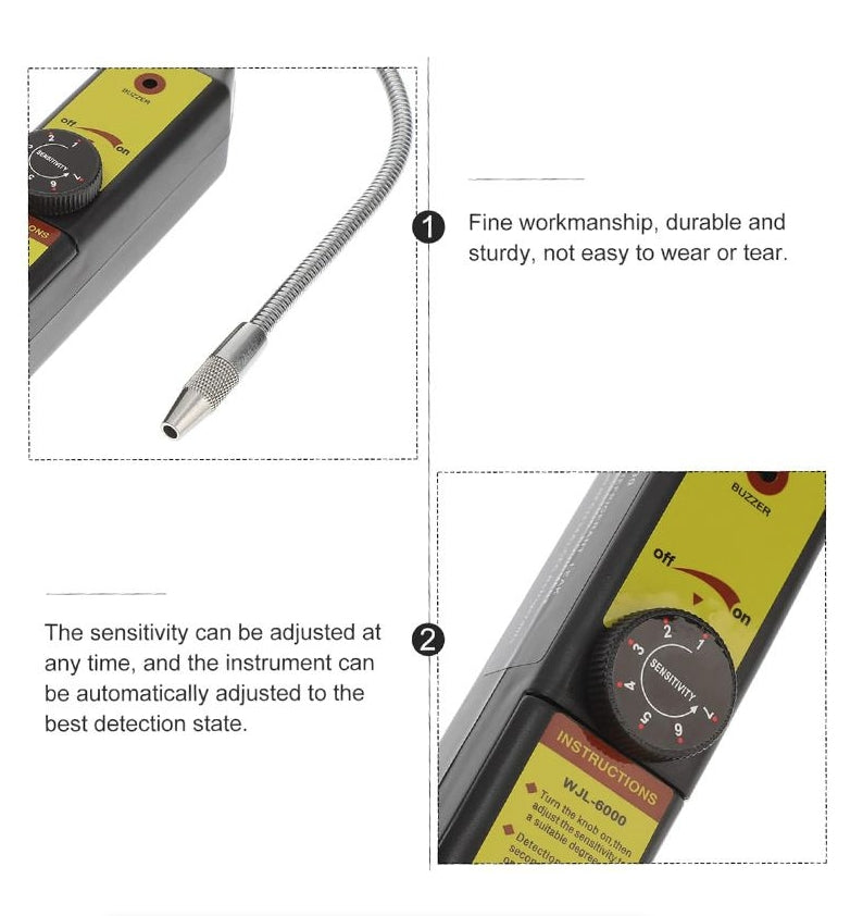 IPSTYLE Leak Detector WJL-6000 Portable Refrigerant Gas Leak Detector HVAC