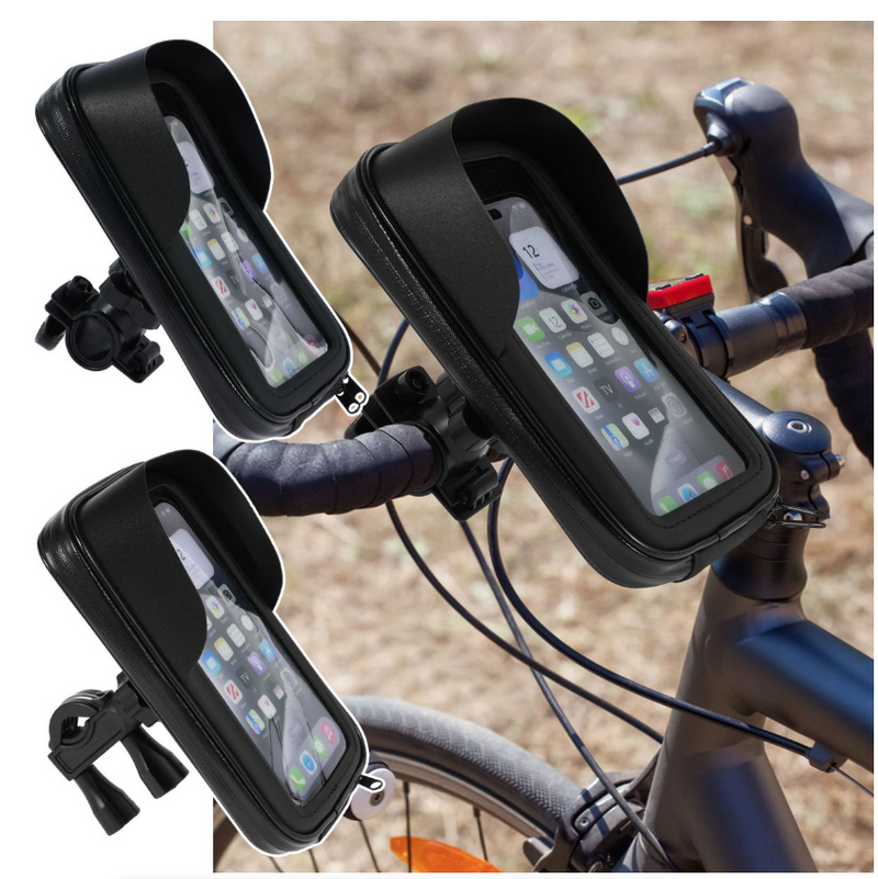 Bike Phone Holder Bag Waterproof Motorcycle Handlebar Bag Phone Mount - Handlebars