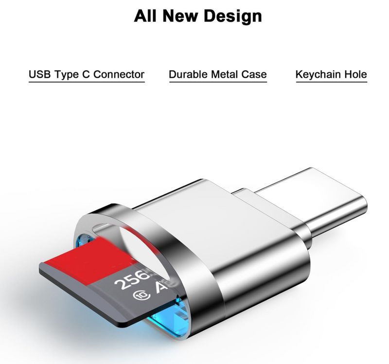 Micro-SD Card Reader Adapter, USB Type C to Micro-SD/TF Card Reader