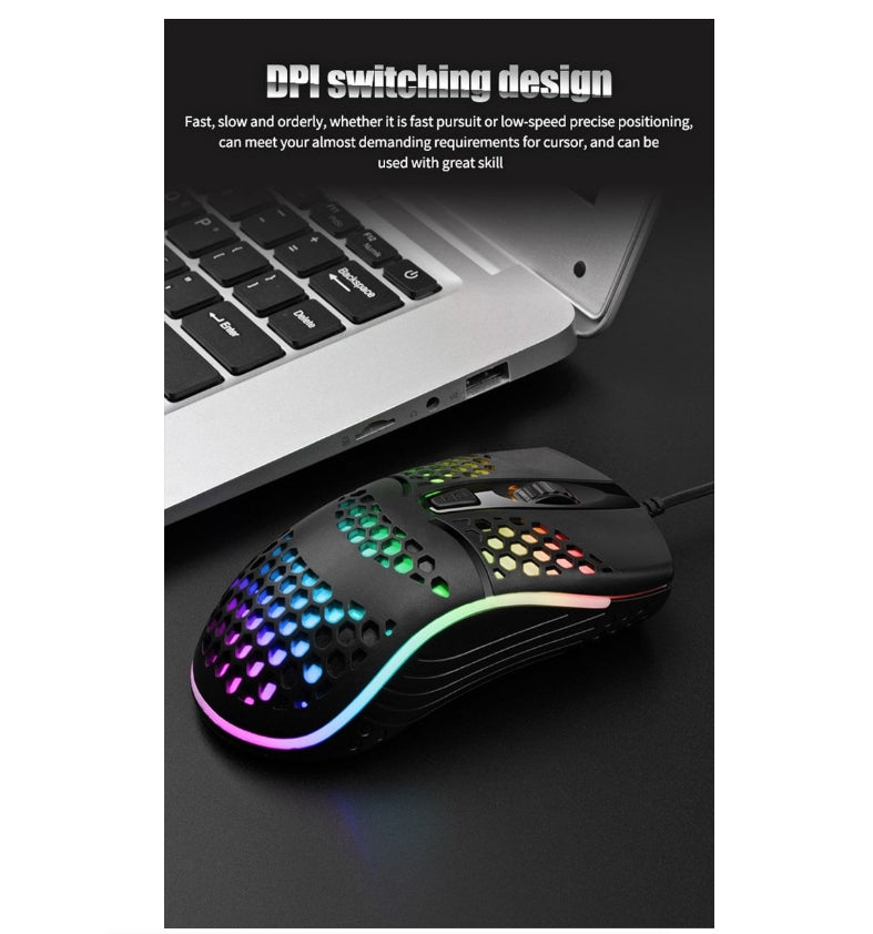 USB Wired Mouse RGB Luminous Gaming Mouse Desktop Laptop Office Computer
