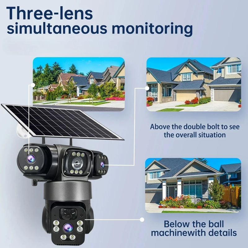 9MP Solar Security Camera Outdoor 4G/Wifi Human Detect Cameras Night Vision