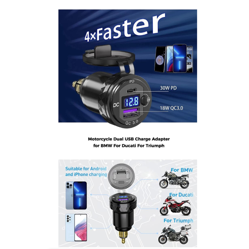 USB Type C PD Fast Car Charger Power Adapter Hella DIN Plug Socket