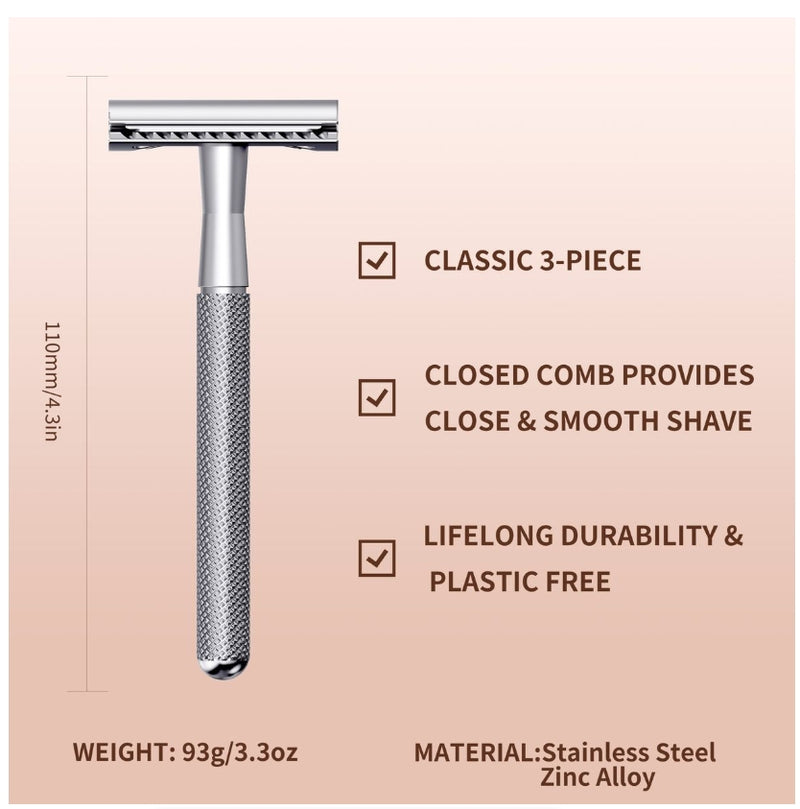 IPSTYLE Metal Men's Manual Shaver Hand Razor with Blade Holder