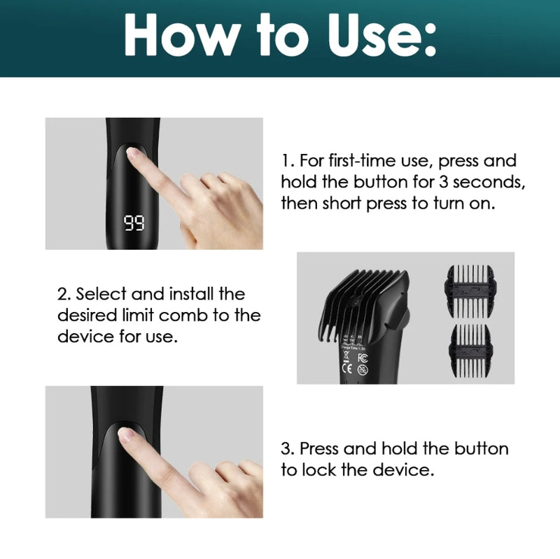 Hair Cutting Machine Beard Trimmer Electric Shaver for Men Intimate Areas