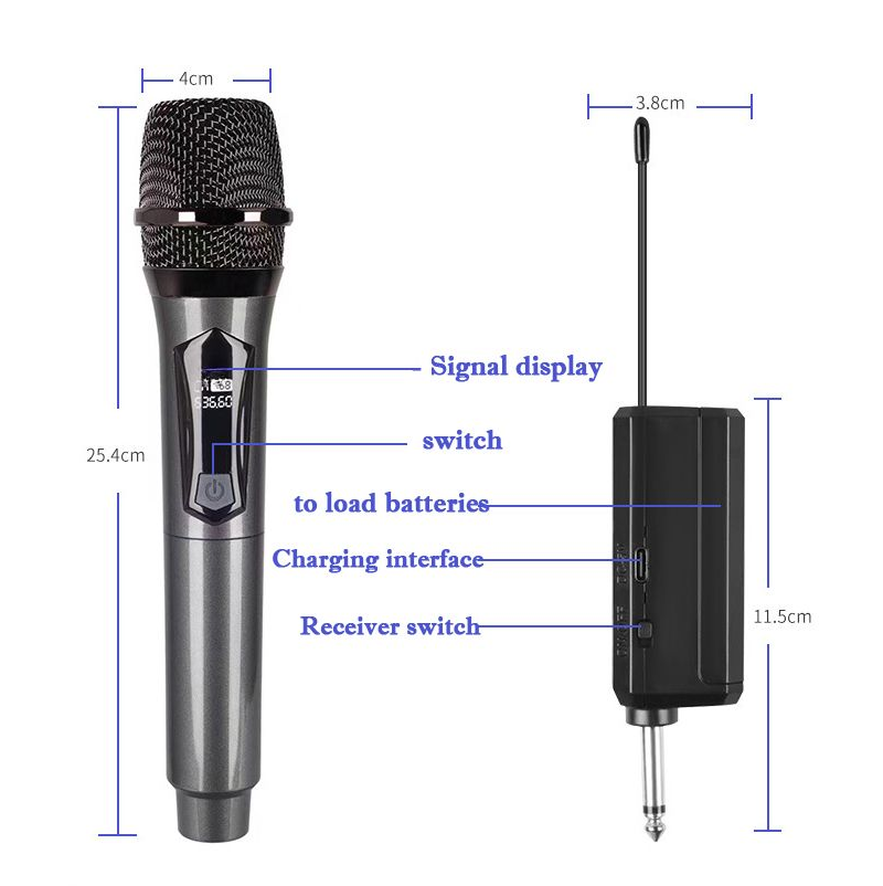 Wireless Microphone Dynamic Handheld Professional Mic For Sing Party Speech Church Club