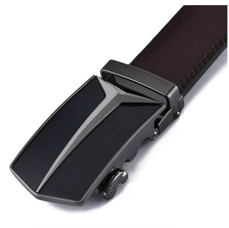 Metal Alloy Automatic Buckle Belt Men's Genuine Leather Waistband Fashion
