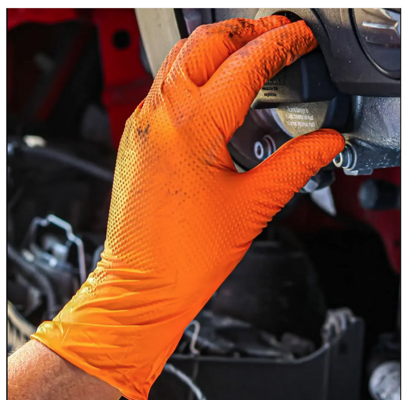 Heavy Duty Disposable Nitrile Gloves 8Mil Extra Thick Mechanic Glove with Textured Grip Antislip Safety