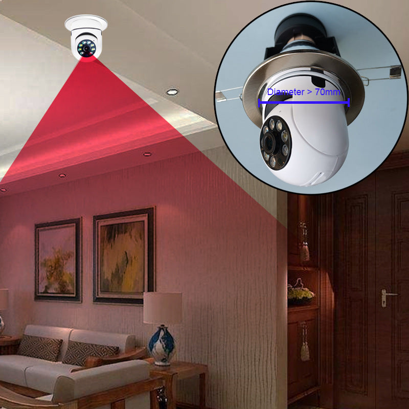 2MP E27 Socket Lamp Holder CCTV WiFi IP Camera PTZ Two Way Audio Home Security Bulb Camera